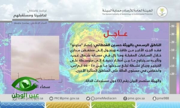 الأرصاد: ميكونو يتحول إلى منخفض مداري خلال الساعات المقبلة