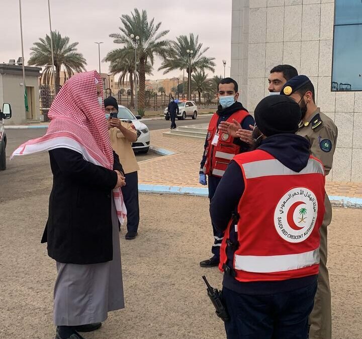 هيئة الأمر بالمعروف بالجوف تنفذ خطة إخلاء افتراضية بالتعاون مع الدفاع المدني والهلال الأحمر