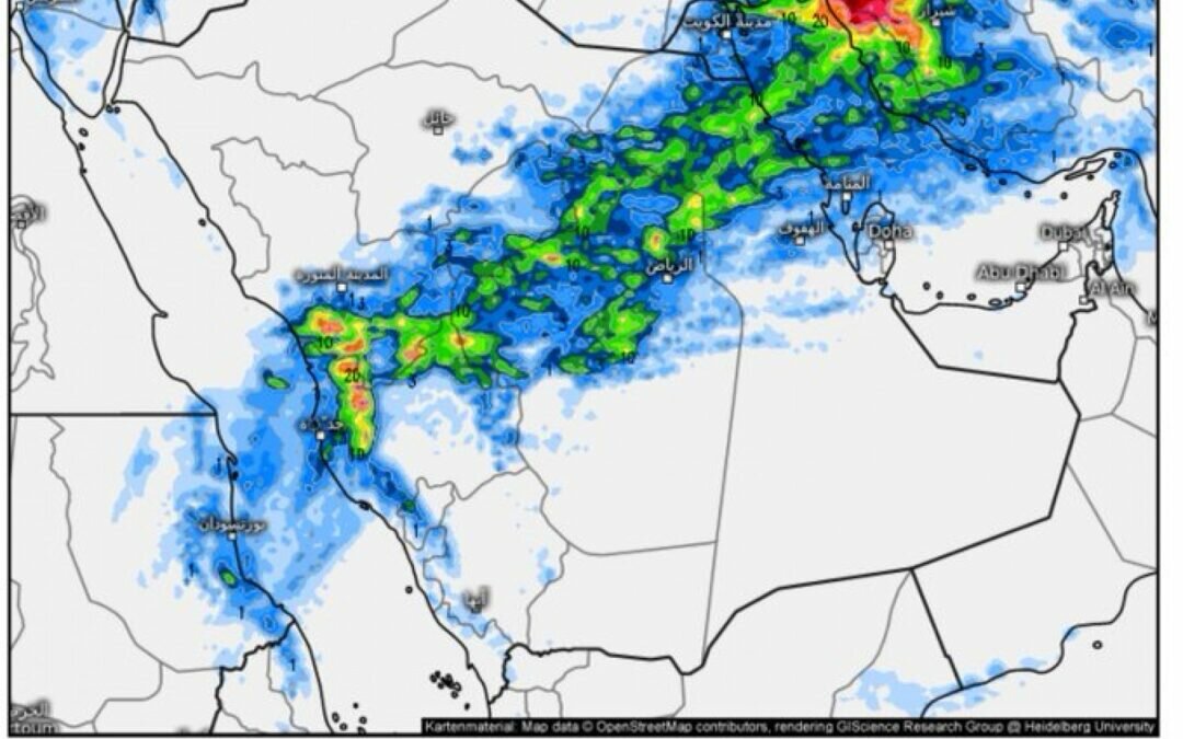 توقعات الطقس.. أمطار رعدية ورياح نشطة على 6 مناطق